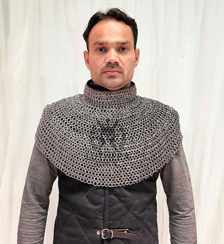 Chainmail Aventail - Flat Ring Dome Riveted With Solid Rings