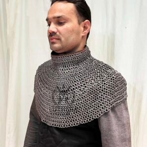 Chainmail Aventail – Flat Ring Dome Riveted With Solid Rings