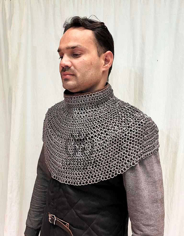 Chainmail Aventail – Flat Ring Dome Riveted With Solid Rings