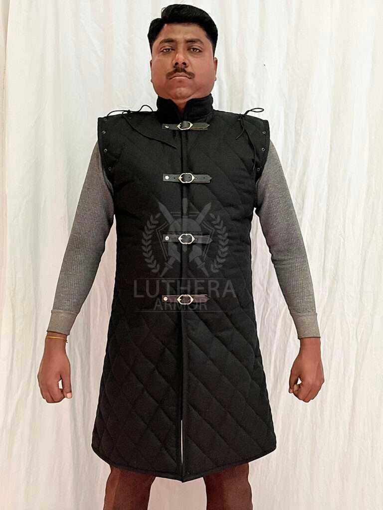 Medieval Viking Armor Padded Long Gambeson Sleeveless | Sleeveless Armor Gambeson For Black Friday | Christmas Gift
