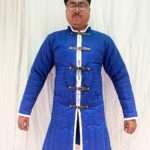 Medieval Padded Gambeson Royal Blue with White Trim