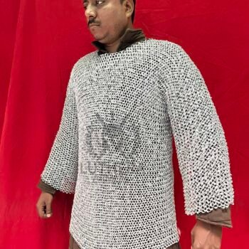 10mm 16 Gauge Aluminum Chainmail Haubergeon Round Riveted with Solid Ring