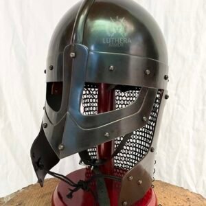 Medieval Viking Raven Helmet Chain mail Battle Ready Armor Helmet