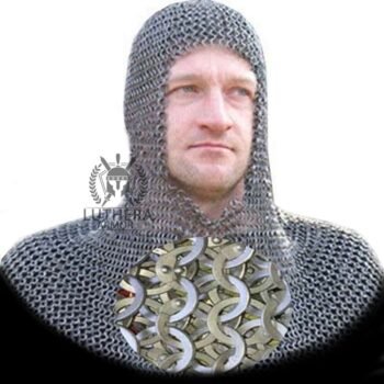 Aluminium Chainmail Coif 9MM Flat Ring Riveted with Solid Rings