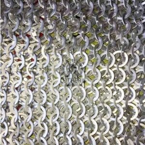 10MM-16Gauge Aluminium Chainmail Skirt, Flat Riveted with Solid rings Chainmail skirt