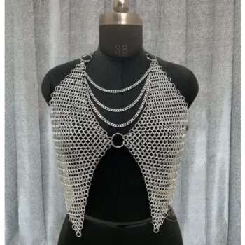 Aluminum Chainmail Bra Top Butted Ring Design, Fancy Stylish Bra