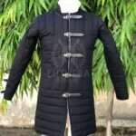 Medieval Padded Gambeson Black Full Sleeves