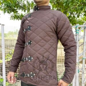 Medieval Black Gambeson | Thick Padded Black Gambeson | Medieval Gambeson For SCA | Padded Armor