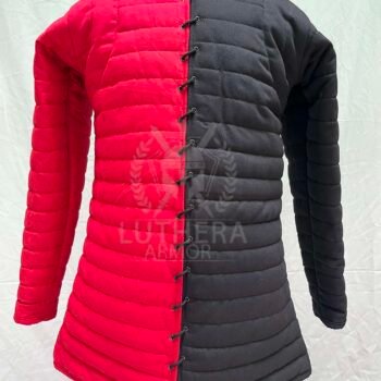 Medieval Padded Gambeson Red with Black for Viking Events