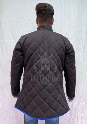 Medieval Blue Gambeson| Jacket Costume Handmade Item Thick Padded Medieval Gambeson - Image 3