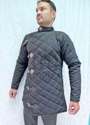 Medieval Black Gambeson | Thick Padded Black Gambeson | Medieval Gambeson For SCA | Padded Armor - Image 5