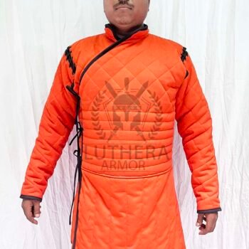 Medieval Padded Gambeson Orange with Black Trim for Warhammer