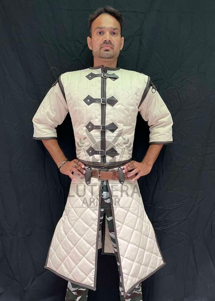 Medieval Gambeson Costume with Leather Trimmed