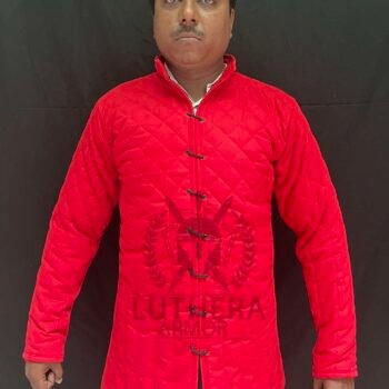 Medieval Padded Gambeson Red Full Sleeve for Warhammer Costume