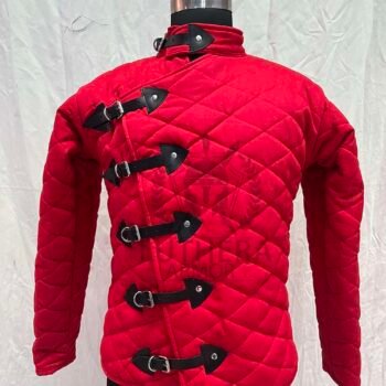 Medieval Gambeson Cotton Padded Red Color
