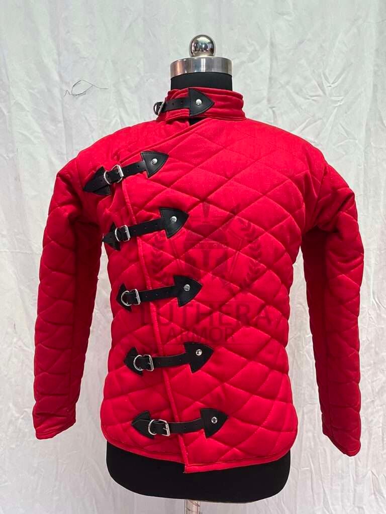 Medieval Black Gambeson | Thick Padded Black Gambeson | Medieval Gambeson For SCA | Padded Armor