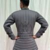 Medieval Gray Gambeson For SCA Larp | Thick Padded Full Sleeves Coat| Quilted gambeson | Aketon Padded costume - Image 4