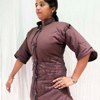Medieval Padded Gambeson Detachable Sleeve Brown