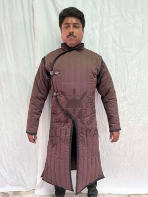 Medieval Gambeson |SCA Larp Standard Sizes | Green Color Jacket |Padded gambeson theatre Costume Long Sleeves