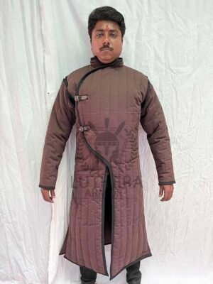 Medieval Gambeson |SCA Larp Standard Sizes | Green Color Jacket |Padded gambeson theatre Costume Long Sleeves - Image 2