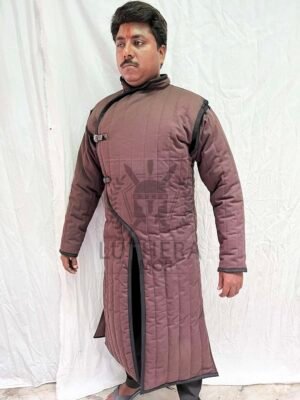 Medieval Gambeson |SCA Larp Standard Sizes | Green Color Jacket |Padded gambeson theatre Costume Long Sleeves - Image 3