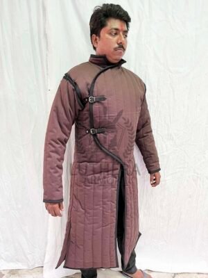 Medieval Gambeson |SCA Larp Standard Sizes | Green Color Jacket |Padded gambeson theatre Costume Long Sleeves - Image 4