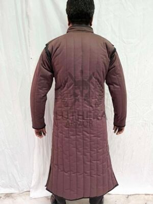 Medieval Gambeson |SCA Larp Standard Sizes | Green Color Jacket |Padded gambeson theatre Costume Long Sleeves - Image 5