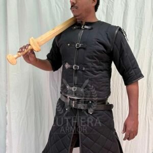 Witcher Armor Gambeson With Leather Work For Body Protection | Medieval Padded Armor For SCA Fencing | Historical Under Armor