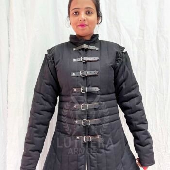 Female Black Gambeson with Buckles Clouser