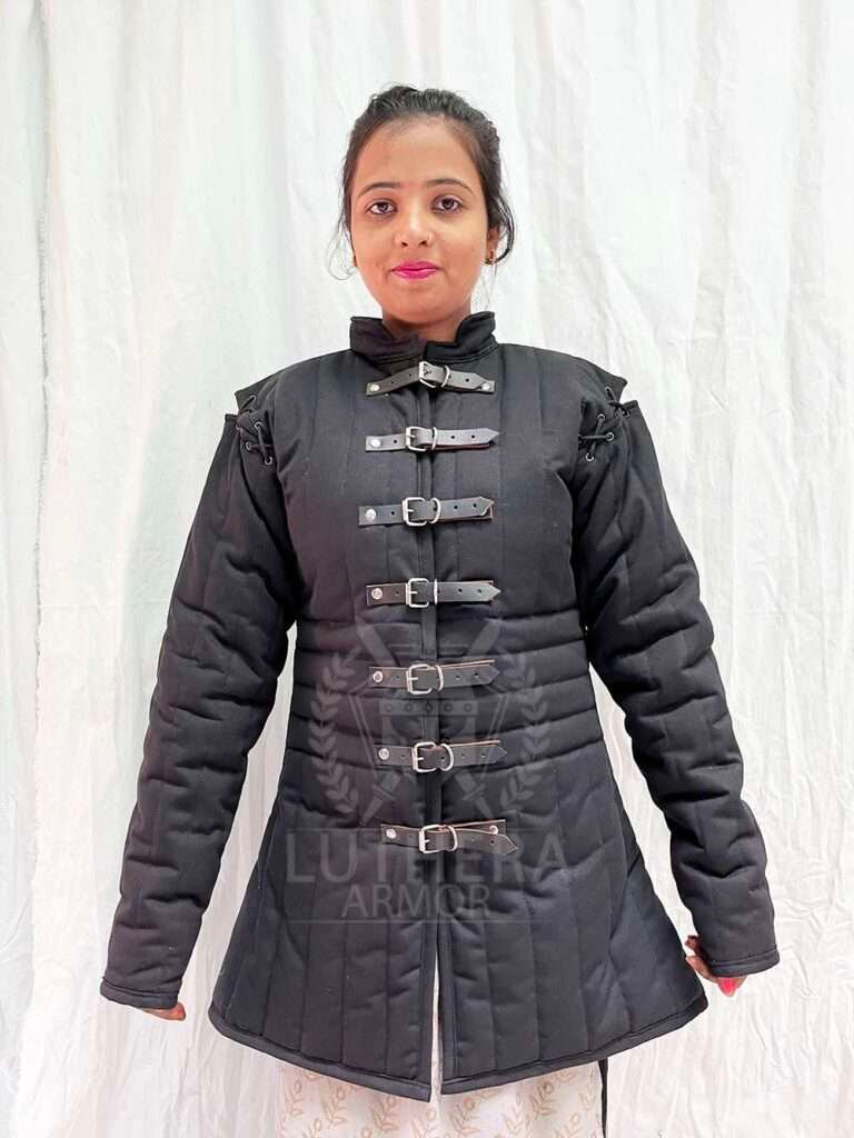 Female Black Gambeson with Buckles Clouser