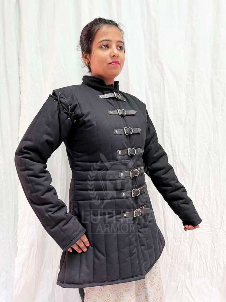Female Black Gambeson with Buckles Clouser