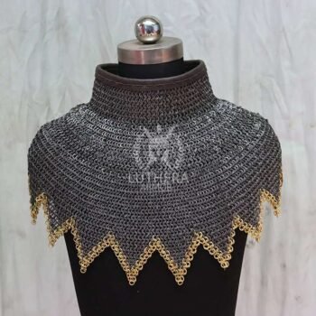 Chainmail collar - 8MM Flat Ring Riveted Alternative Solid Ring with Brass Edge