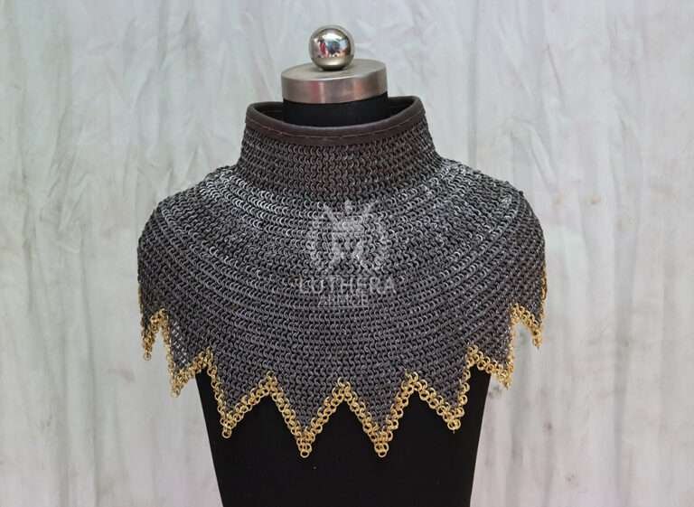 Chainmail collar - 8MM Flat Ring Riveted Alternative Solid Ring with Brass Edge