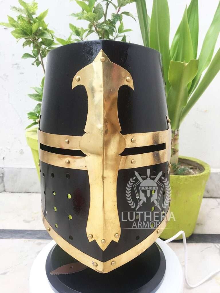 Medieval Crusader Helmet Templar Knight Helmet 18 G Steel