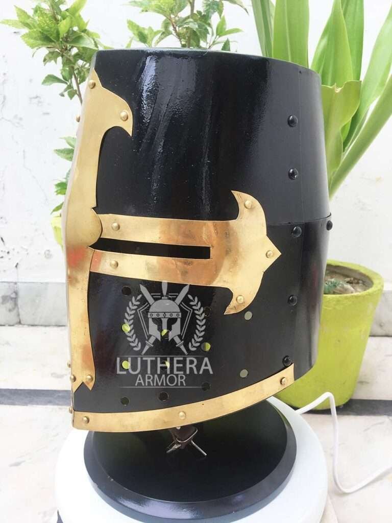 Medieval Crusader Helmet Templar Knight Helmet 18 G Steel