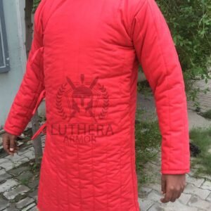 Medieval Red Gambeson For Body Protection | Eastern Padded Armor Reenactments