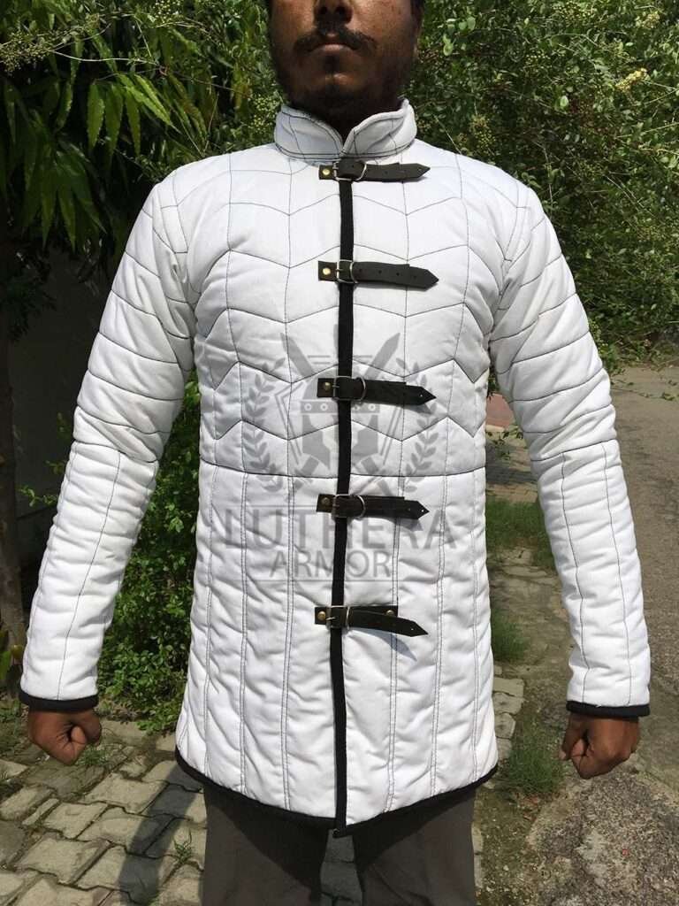 Medieval White Gambeson | Thick Padded Gambeson Costume