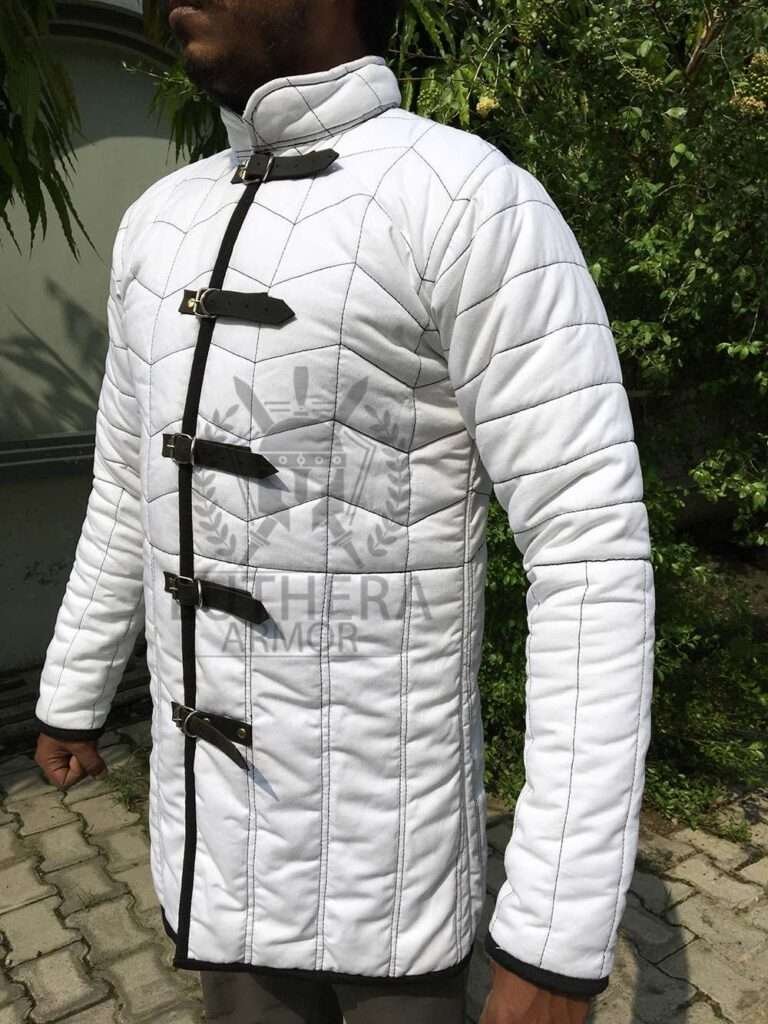 Medieval White Gambeson | Thick Padded Gambeson Costume