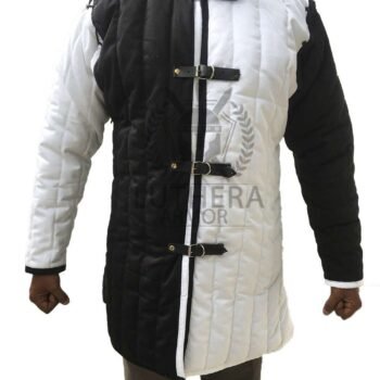 Medieval Padded Gambeson Black & White