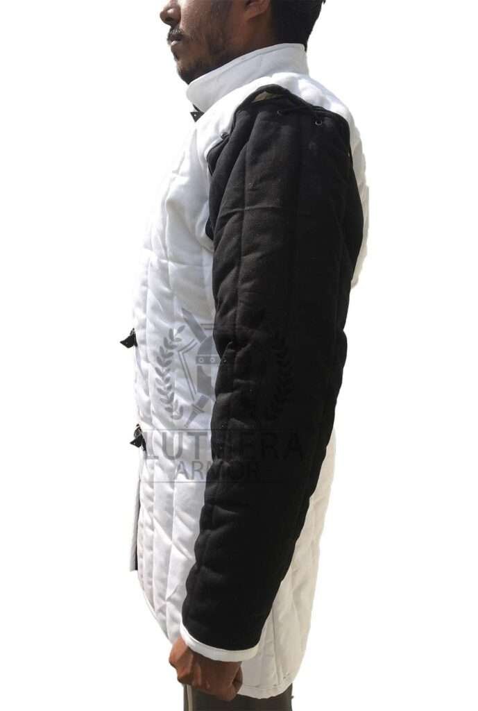 Medieval Padded Gambeson Black & White