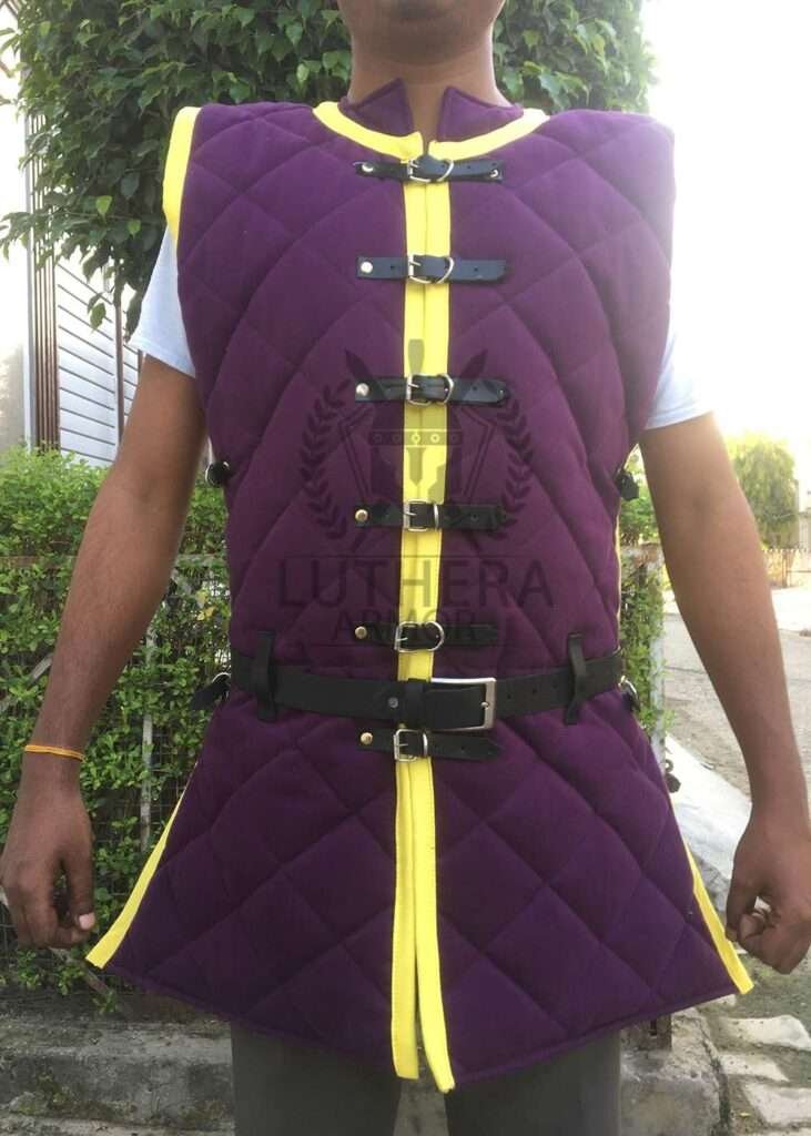 Medieval gambeson with sleeveless | Padded under armor for body protection | Sleeveless jacket