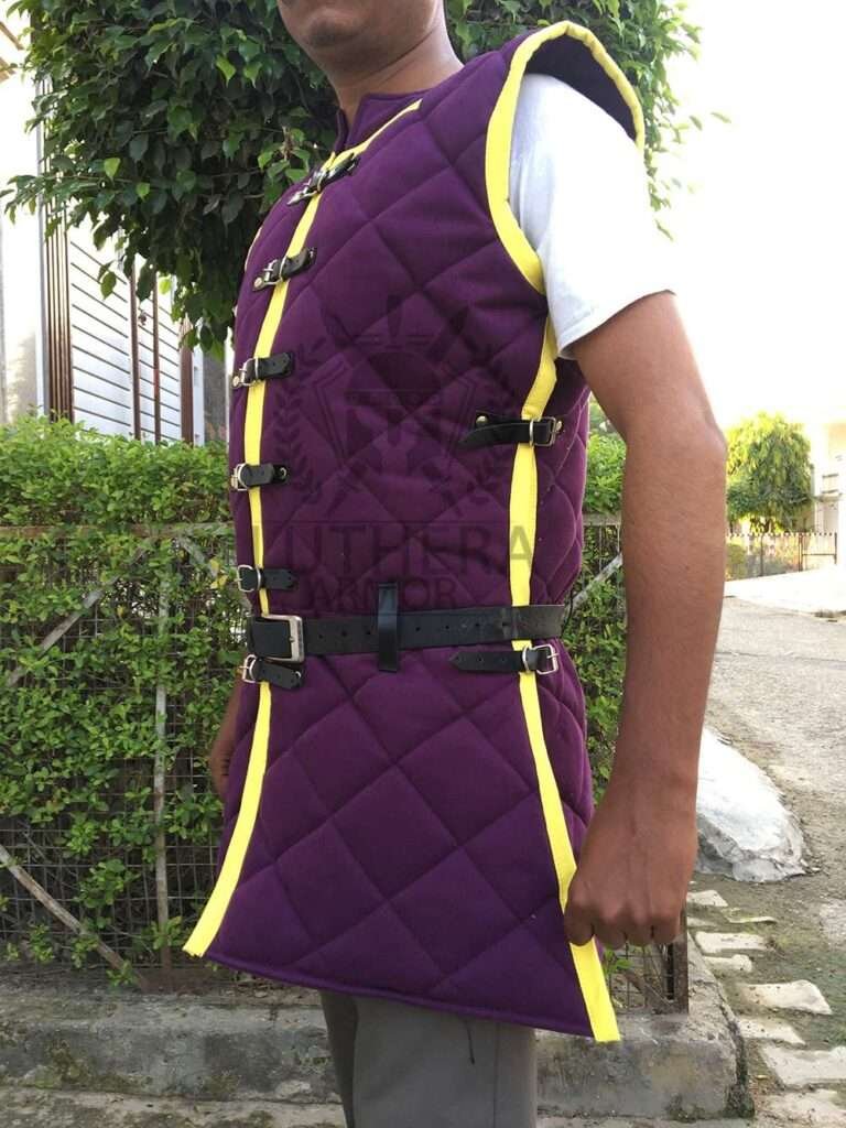 Medieval gambeson with sleeveless | Padded under armor for body protection | Sleeveless jacket