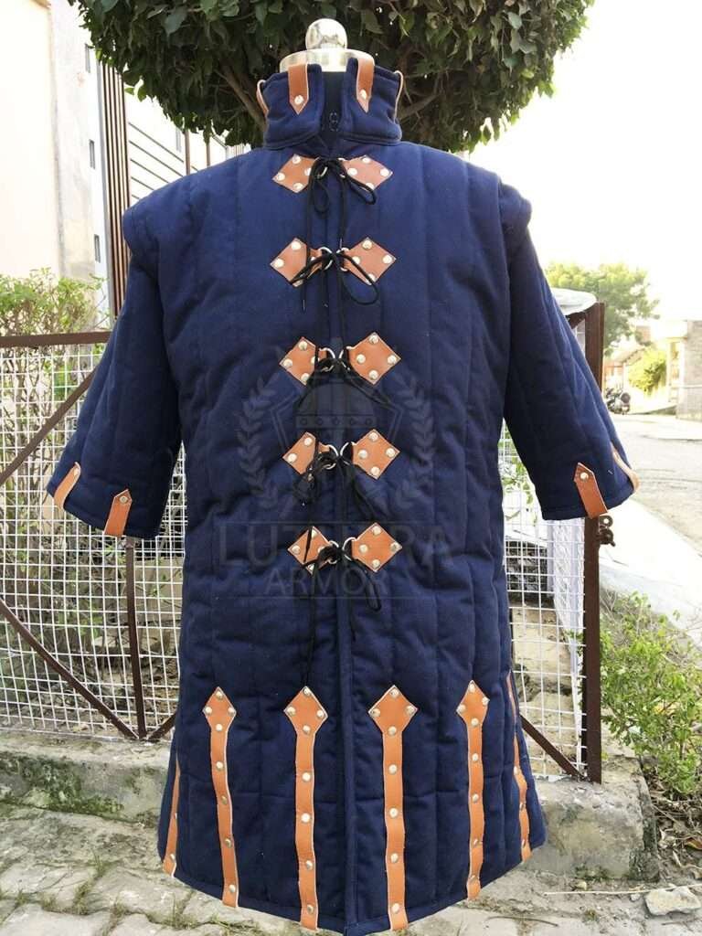 Medieval Blue Gambeson | Costume Gambeson Reenactment | Roman Navy Blue Color Fancy Style Gambeson
