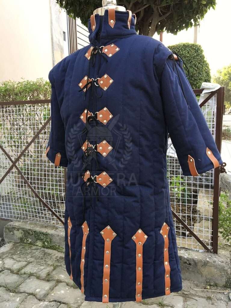 Medieval Blue Gambeson | Costume Gambeson Reenactment | Roman Navy Blue Color Fancy Style Gambeson