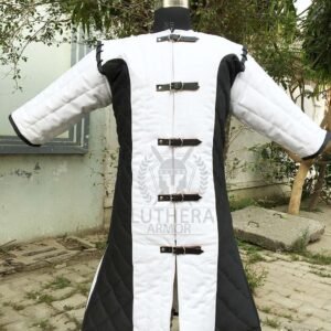 Medieval White/Black Female Gambeson | Renaissance Gambesons For Sca Larp | Medieval Under Armor Padding Gambeson