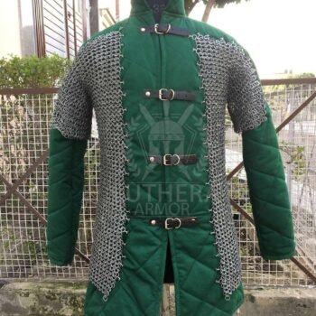 Medieval Padded Gambeson with Chainmail Voiders 9MM Flat Ring Riveted