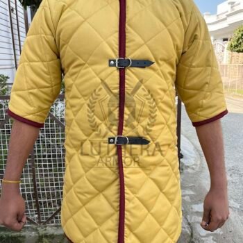 Warhammer Cotton Padded Gambeson Yellow With Red Trim
