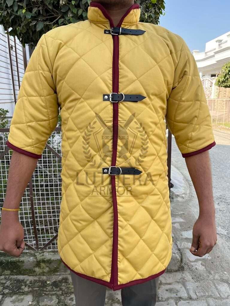 Medieval Short Sleeve Armor Padded Gambeson | Gambeson With Short Sleeves | Viking Gambeon