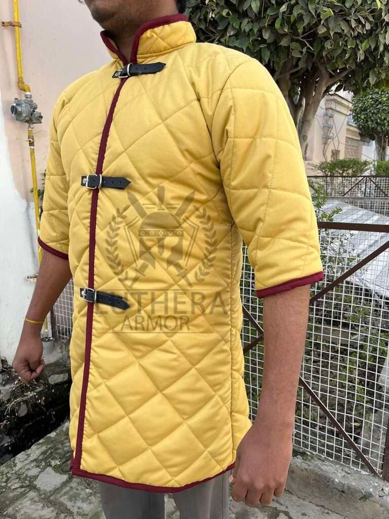 Medieval Short Sleeve Armor Padded Gambeson | Gambeson With Short Sleeves | Viking Gambeon