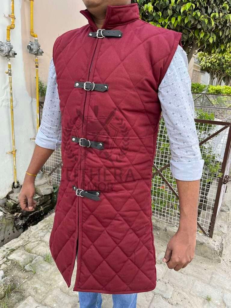 Medieval Padded Armor Full Lenght Sleeveless Gambeson | Medieval Arthur Long Gambeson | Medieval Armor